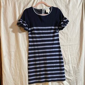 Sail to Sable Navy and White Striped Mini Dress